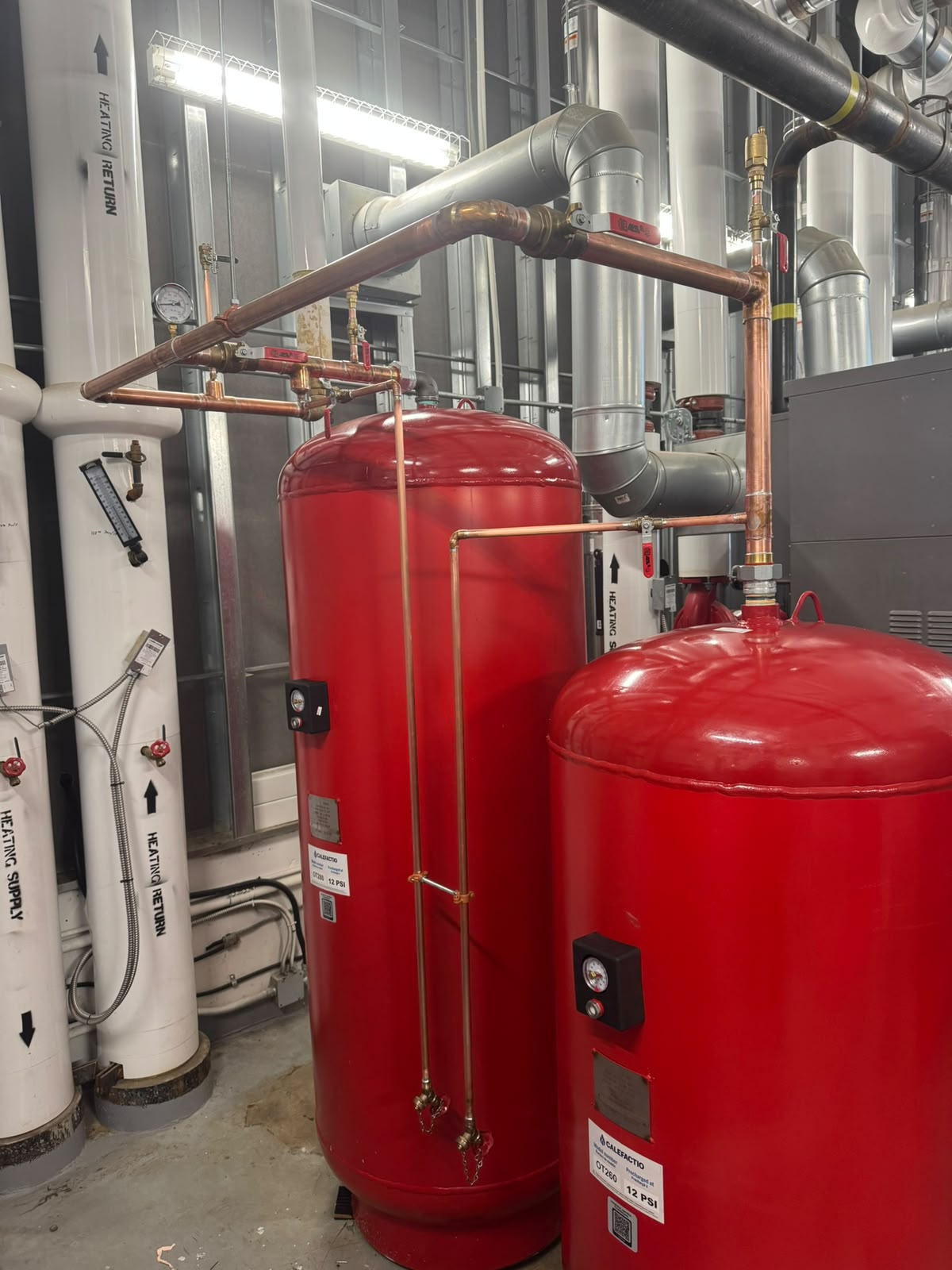 Mechanical piping with clean copper workmanship