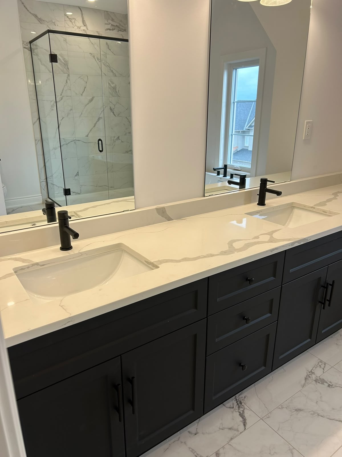 Washroom fixture installation