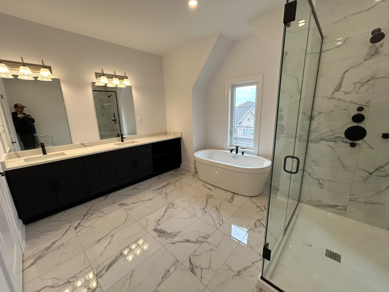 Washroom plumbing progress